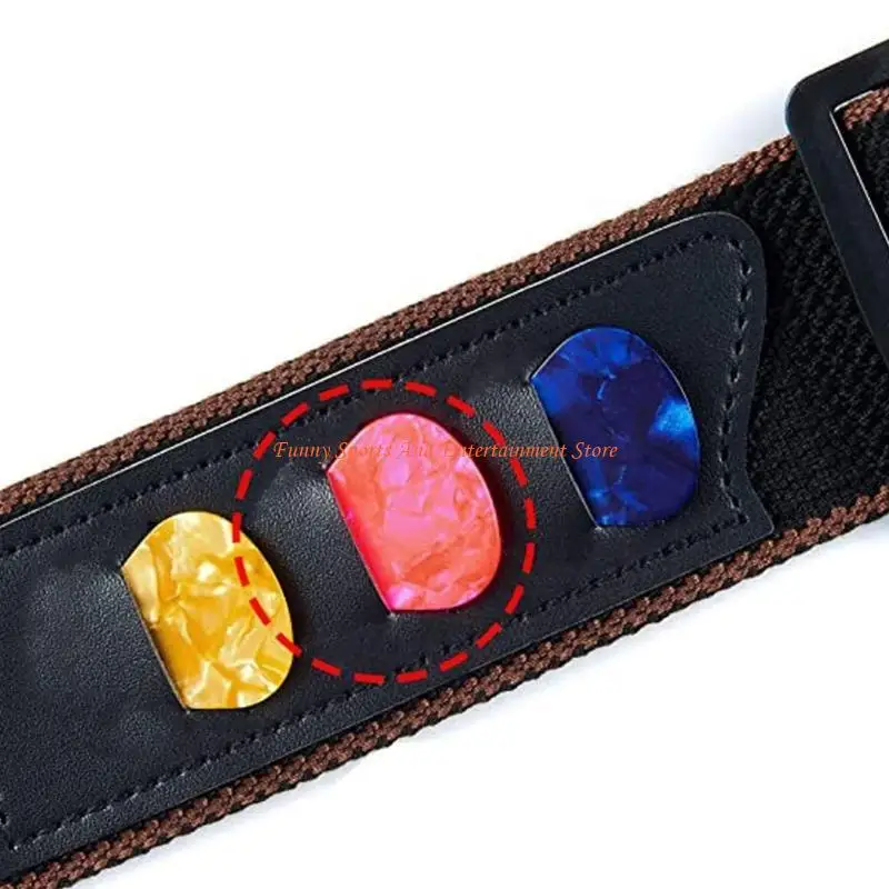 C4DE Akustik-E-Gitarrengurte mit Pick-Pocket-Schultergurt aus Baumwolle – Detail 4