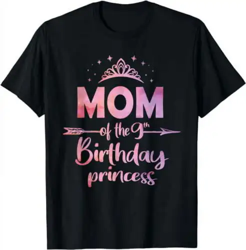 

Mom Of The 9th Birthday Princess Girl 9 Years Old B-day T-Shirt