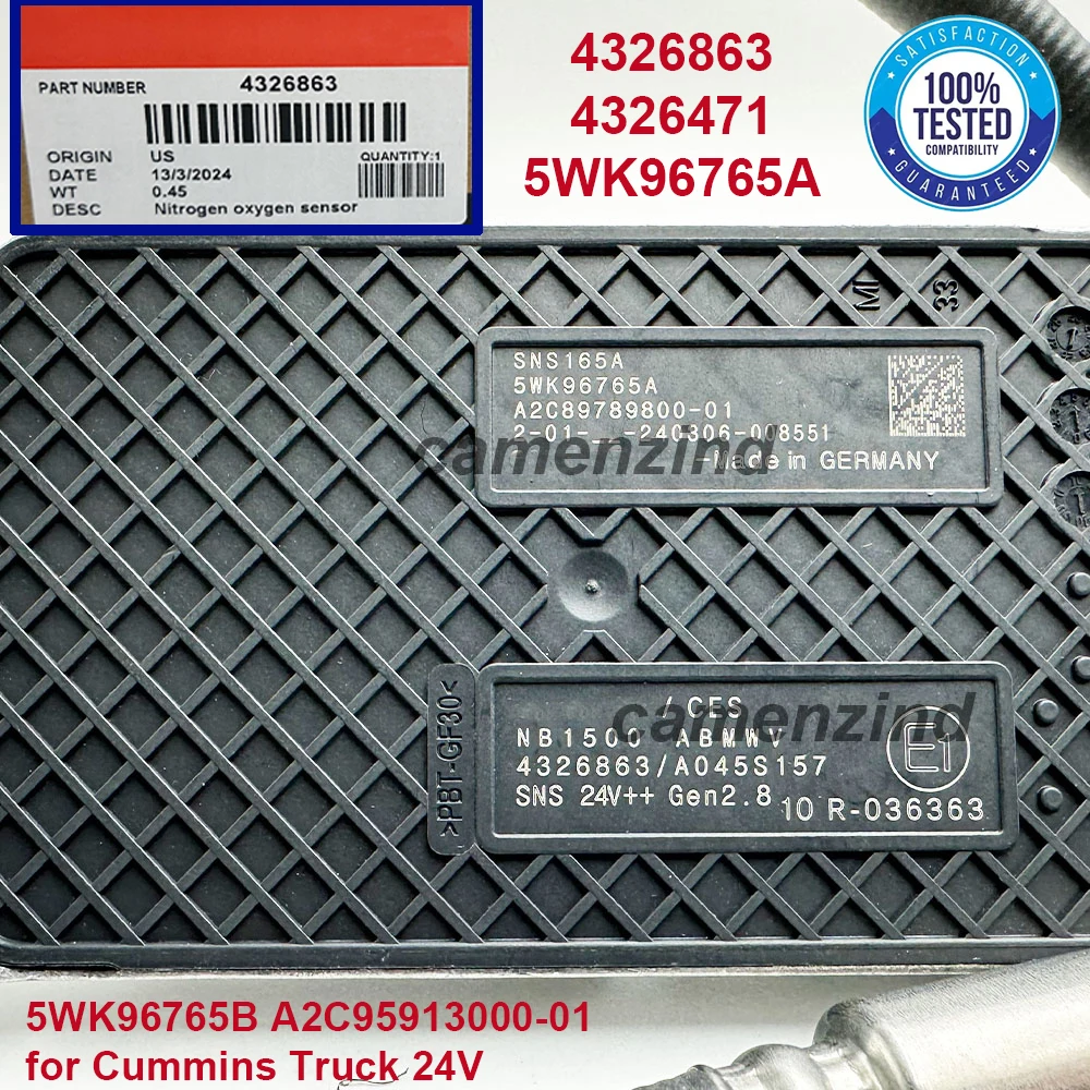 

Новый датчик оксида азота (NOx) для грузовиков, для дизельного двигателя Cummins QSB6.7, номера 4326863, 4326471, 5WK96765A, 5WK96765B, A2C95913000-01
