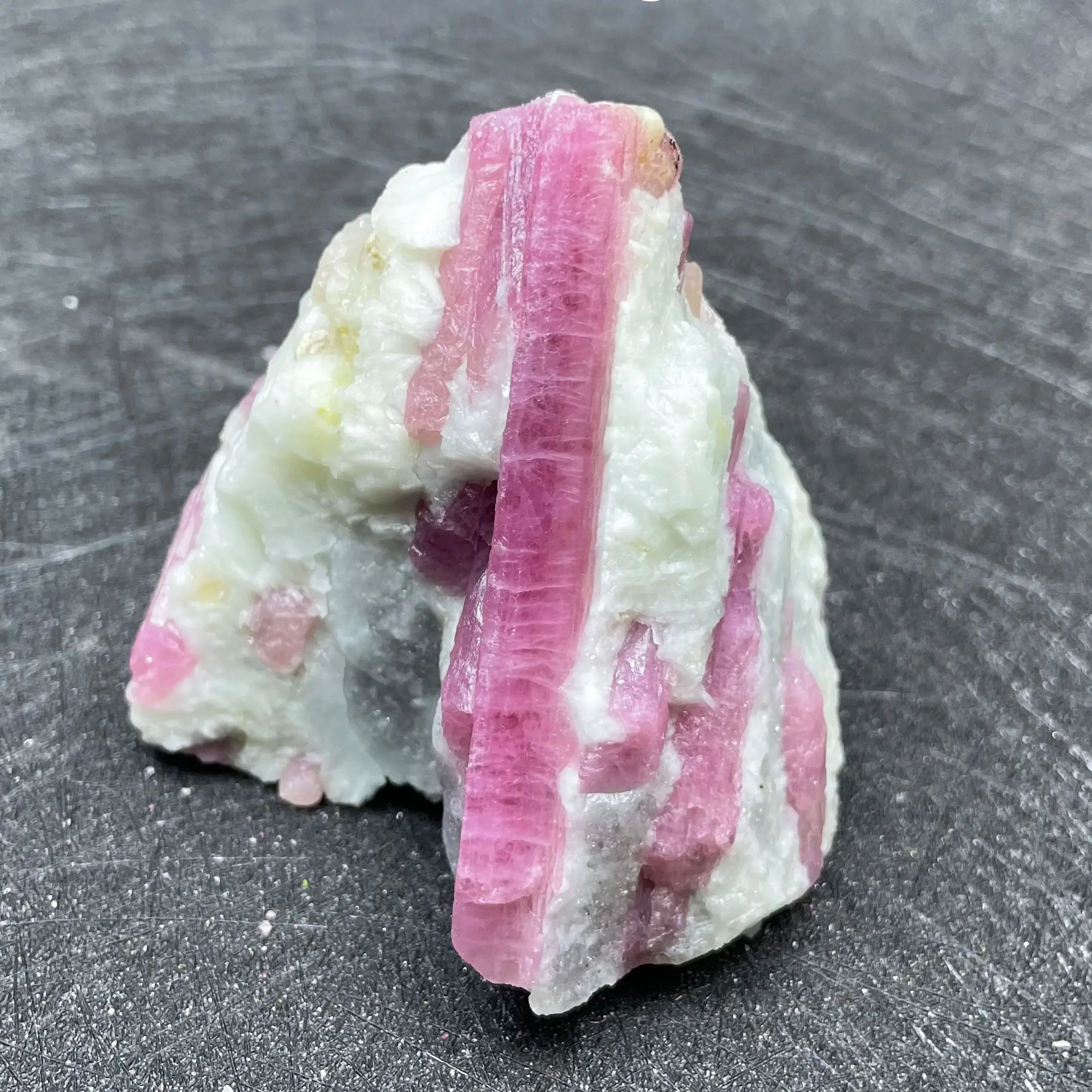 Natural Raw Stone Pink plum blossom Tourmaline Mineral Specimen Quartz Crystal Healing Teaching Collection Home Decor Gift