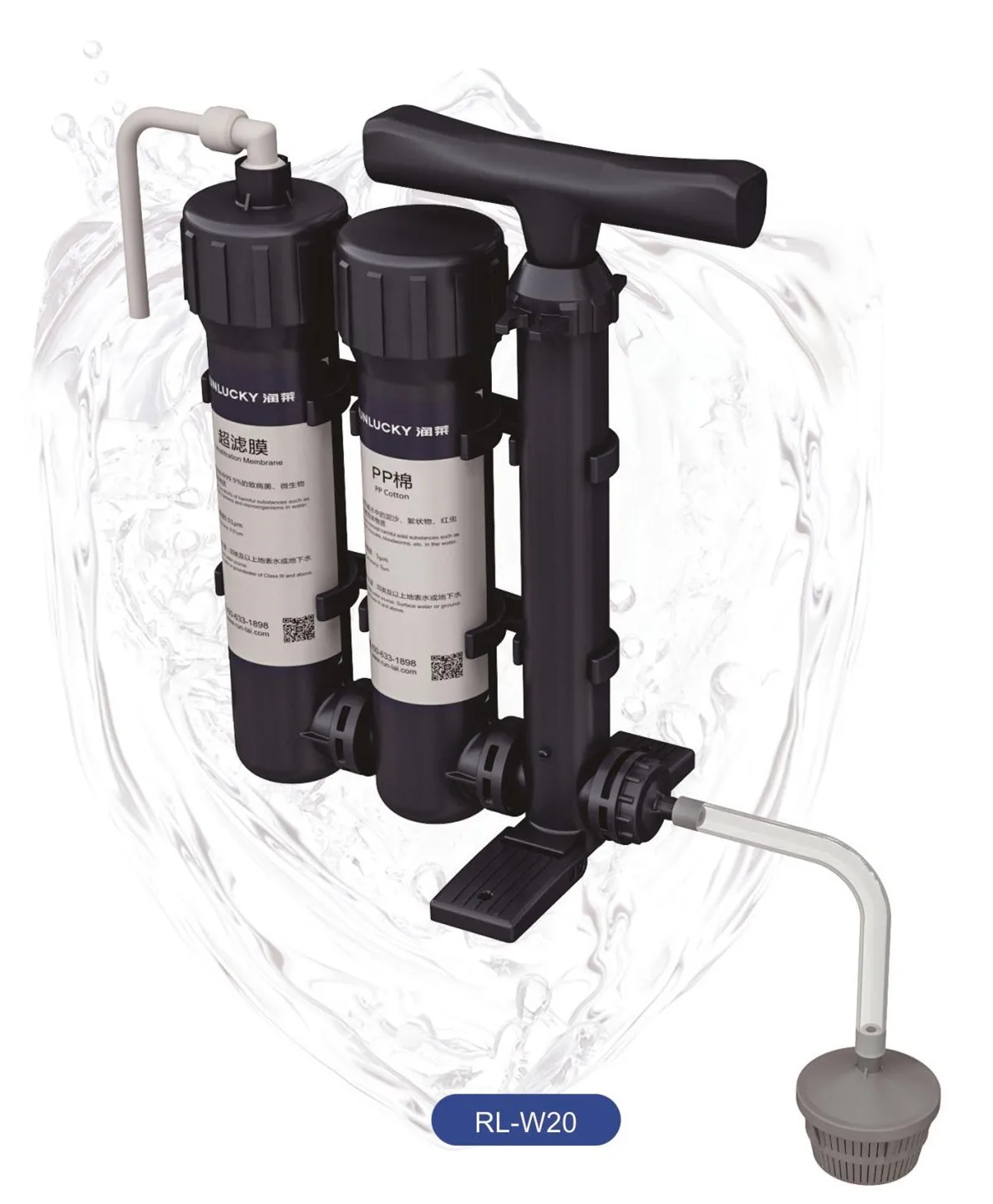 Factory Made Manual Water Filter Machine Portable Water Purifier for Outdoor Usage