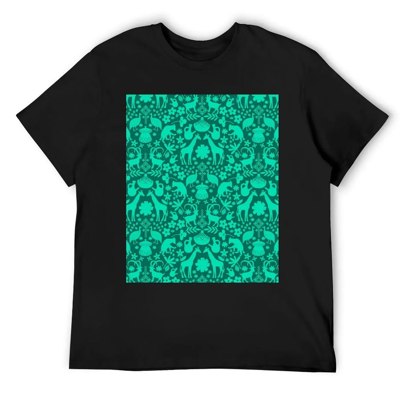 Ethiopian designs repeating pattern in teal green T-Shirt graphic t shirt vintage shirts graphic tops anime shirts men