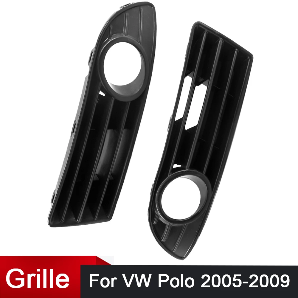 

2pcs Car Front Bumper Grille Fog Light Cover for VW Polo 2005 2006 2007 2008 2009 6Q0853665E 6Q0853666E