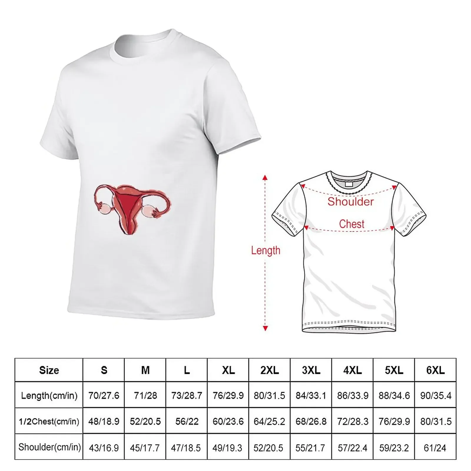 Uterus (single) T-Shirt aesthetic clothes summer tops plain white t shirts men