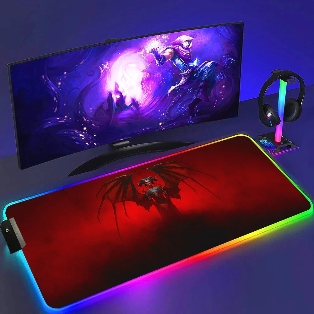 لوحة ماوس ليد من Diablo 4 IV للألعاب ، حصيرة مكتب كبيرة ، ألعاب الكمبيوتر ، XL RGB ، لوحة ماوس مانعة للإنزلاق ، مضيئة ، ماوس بارد ، ماوس مع إضاءة خلفية ، 40x90