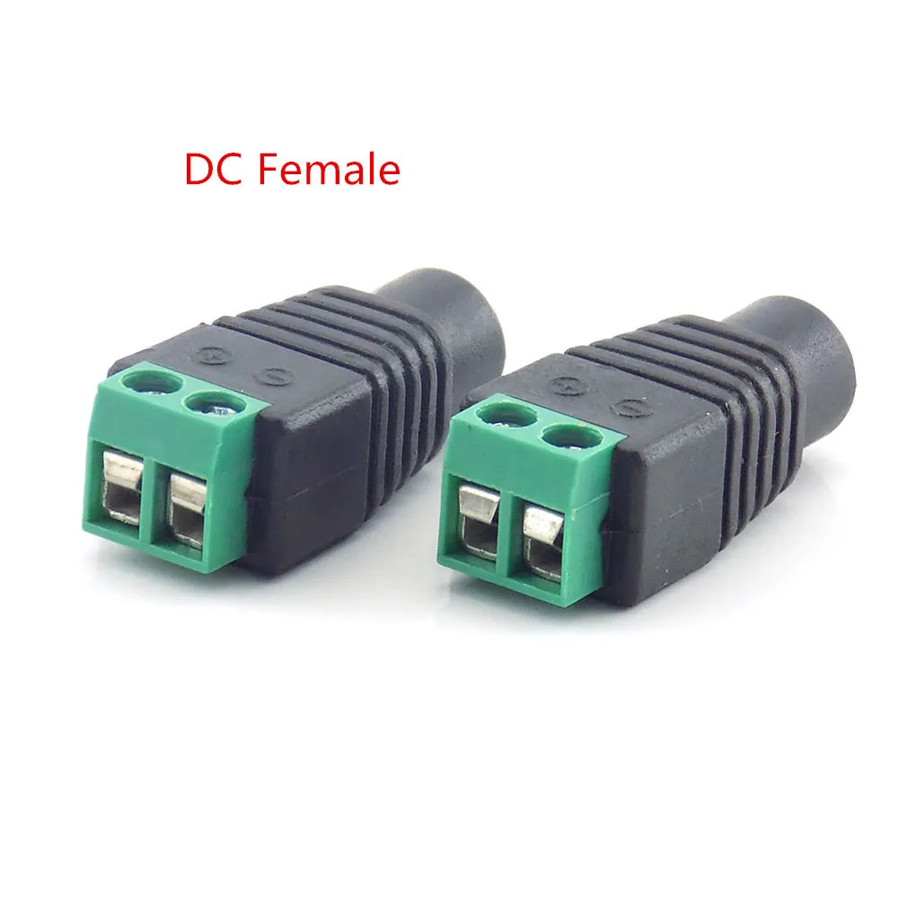12V DC BNC Connector DC Power Male Female Plug Adapter CCTV Video Balun System Security Coax CAT5 For Camera LED Strip D6