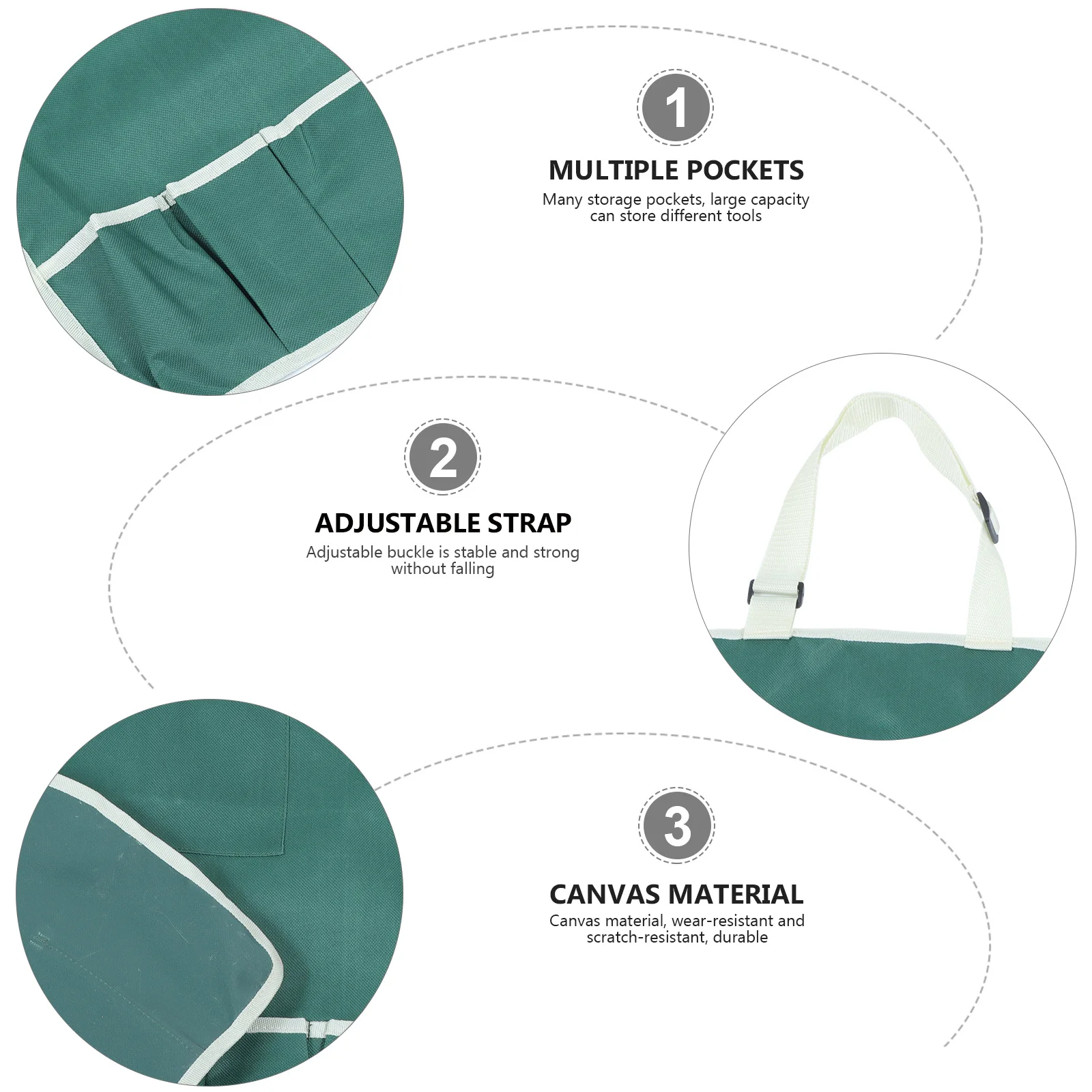 

Kids Gardening Canvas Apron Scratch-Resistant Wear-Resistant Multi-Functional Apron Adjustable Strap for Gardening Workshop