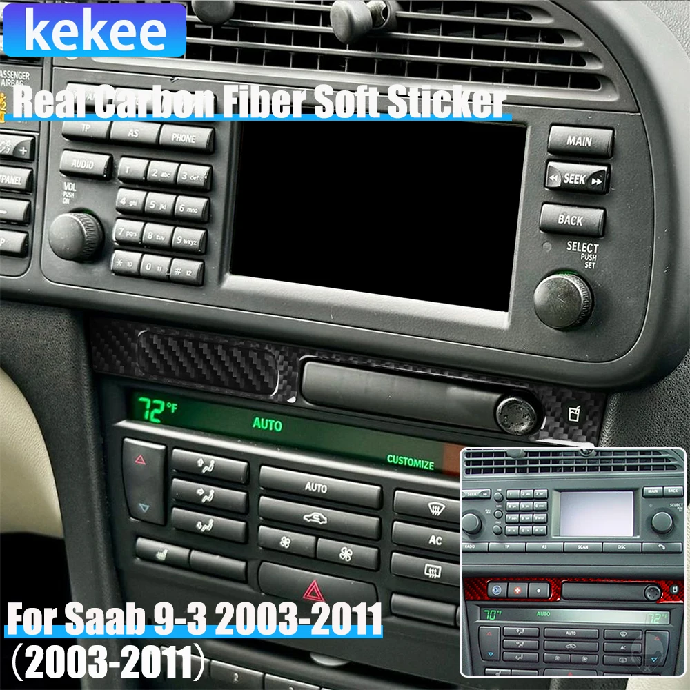 

Real Carbon Fiber Car Accessories Center Cup Holder Cover Soft Sticker For Saab 9-3 2003 2004 2005 2006 2007 2008 2009 2010 11