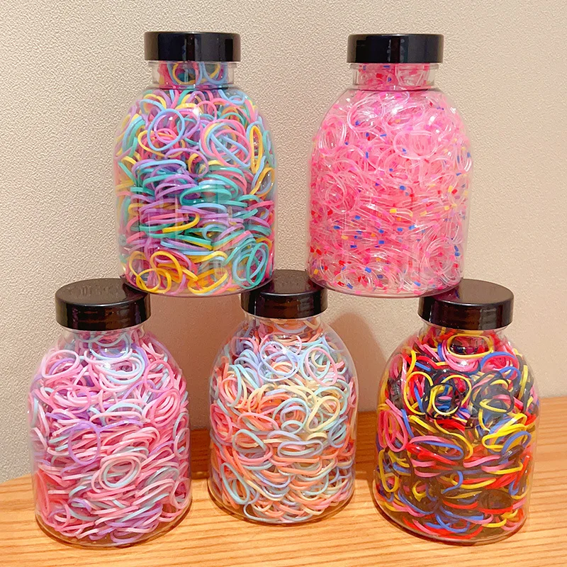 1000pcs ZYFHTT Cute Candy Colored Hair Rope for Girl High Elasticity Won't Damage Hair Hair Tie Fashion Rubber Band for Kids