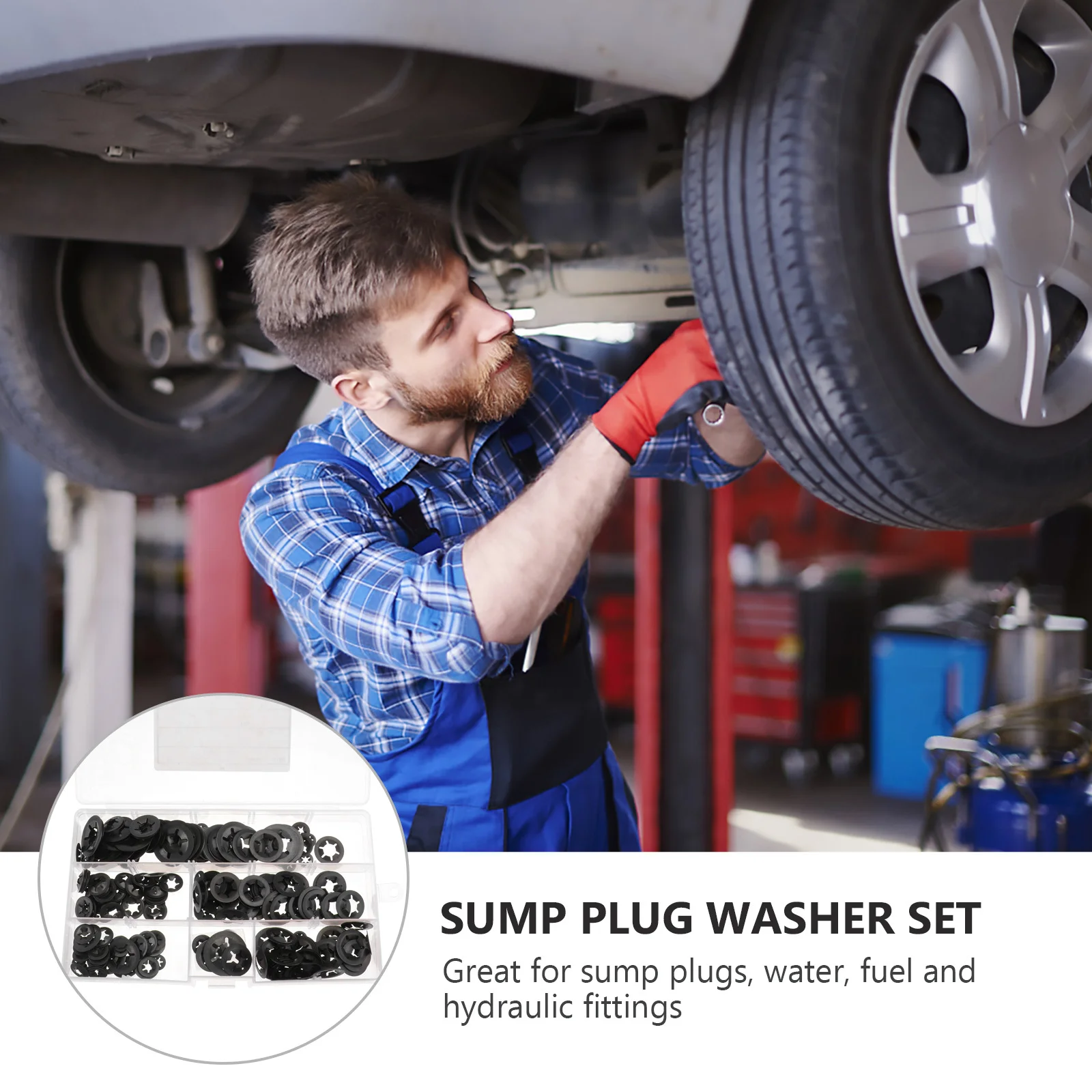 

280pcs Stainless Steel Durable Locking Gasket For Sump Plugs Water Fuel Hydraulic Fittings Pattern Washer Retainer Ring