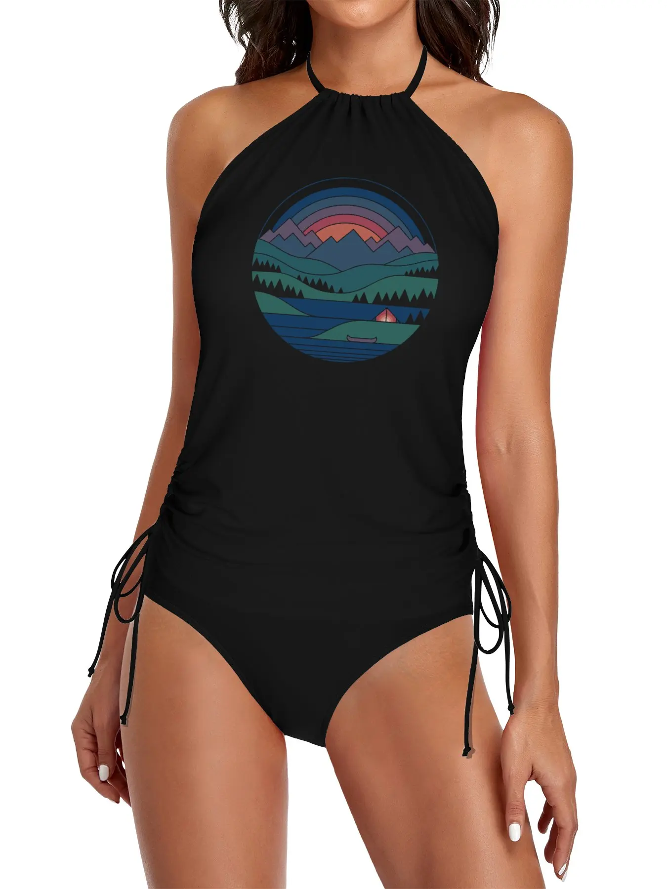 

The Lake at Twilight Split Swimsuit Set bikini panty woman bikini sexy 2 piece swimsuit Women bikini