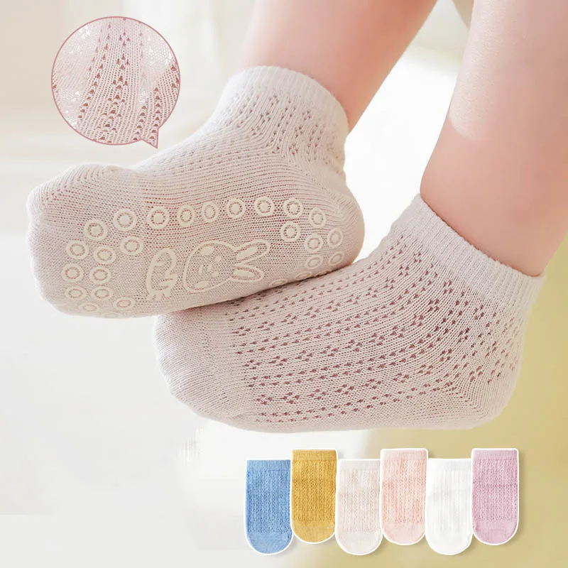6Pairs/Lot Toddler Kid Girls Sock Korean Rabbit Print Babys Girls Anti-slipping Socks Soft Breathable Indor Non-slip Floor Socks