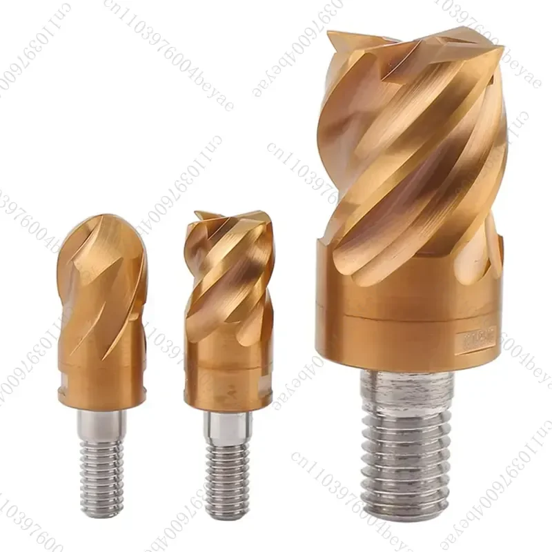 M8 M10 M12 M16 Ball Head Square Radius Milling Head Locking Thread Carbide Numerical Control Milling Cutter