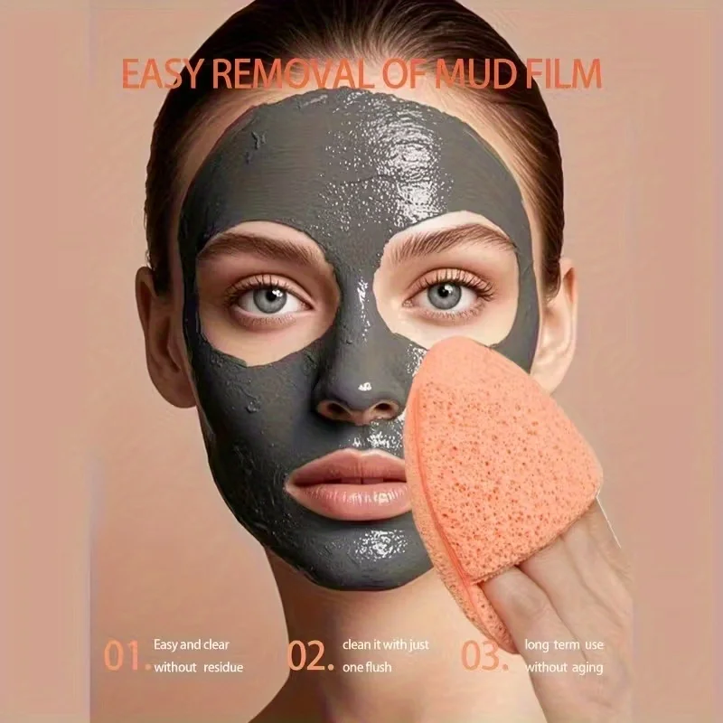 Clean and exfoliating facial sponge, reusable, effectively removes blackheads and deep dirt, suitable for all skin types, an ideal choice for beauty and skin care.