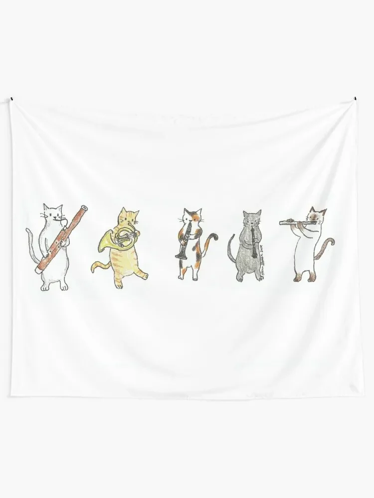 Wind Meowtet II Tapestry Wallpaper Bedroom Art Mural Bathroom Decor Tapestry