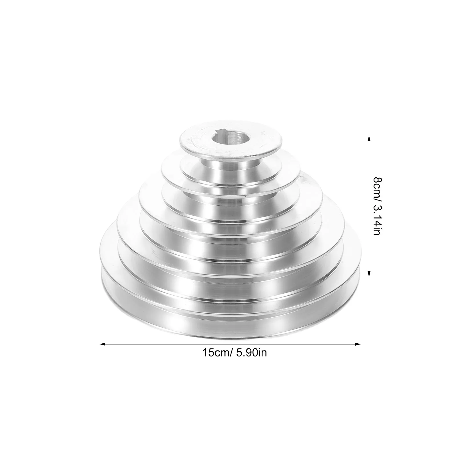 Pagoda Aluminum Transmission Pulley 5-Step V-Belt Keyway 6Mm Outer Diameter 20-150Mm for Drill Press Motor Shaft Systems