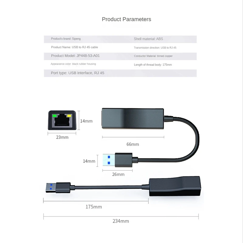 1 шт., адаптер USB 3,0 для Gigabit Ethernet
