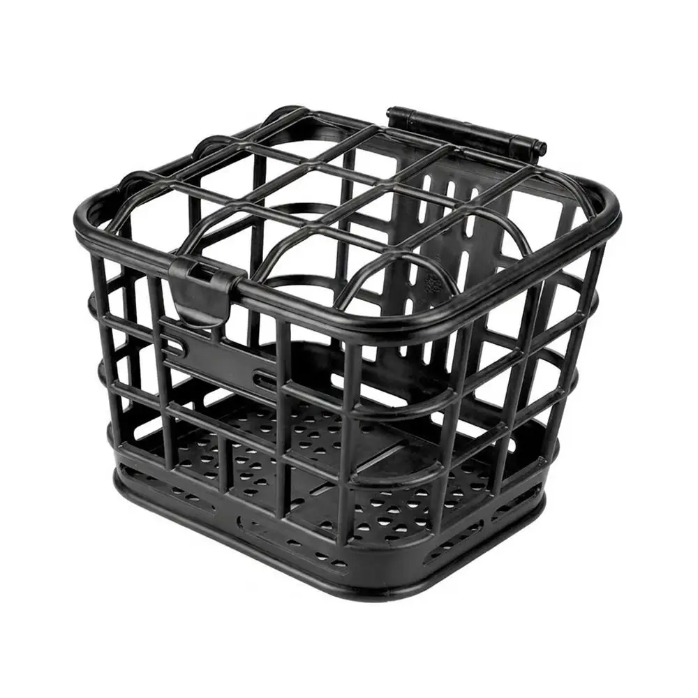 AliExpress NONE Black Bike Front Basket Detachable Plastic Bicycle Storage Basket Hollow With Lid Carrier Bag For Electric Bike/Bicycle