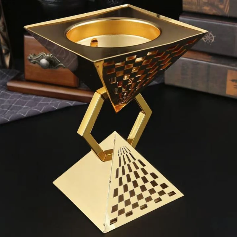 

Middle East Alloy Incense Burner Box IncenseCreative Shape Exquisite Golden Flower Living Room Decoration,Aromatherapy Stove