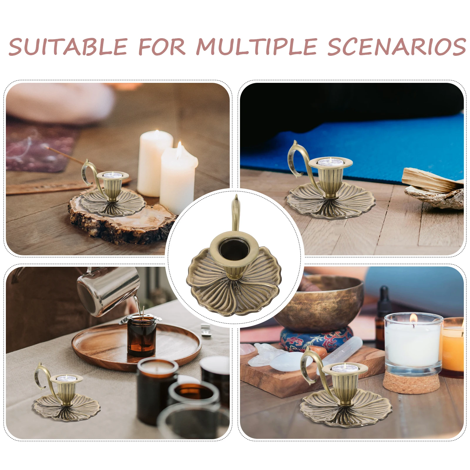 

SOESFOUFU Vintage Cup Holder Pillar Stick Table Centerpiece Decorative Home Decor Lighting Accessory