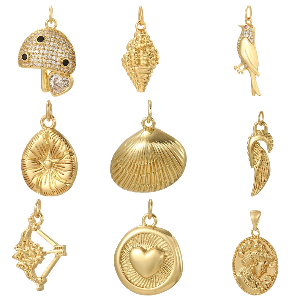 Cute Ainmals for Jewelry Making Supplies Gold Color Hearts Diy Earrings Bracelet Necklace Accessories Excellent Quality