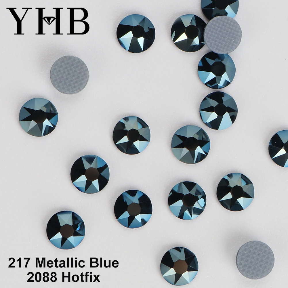 YHB 2088 High Quality 16cut 8 large 8 small 16facet Glass Crystal Stass Flatback Hotfix Rhinestones  For Bag Shoes DiY  Nail art