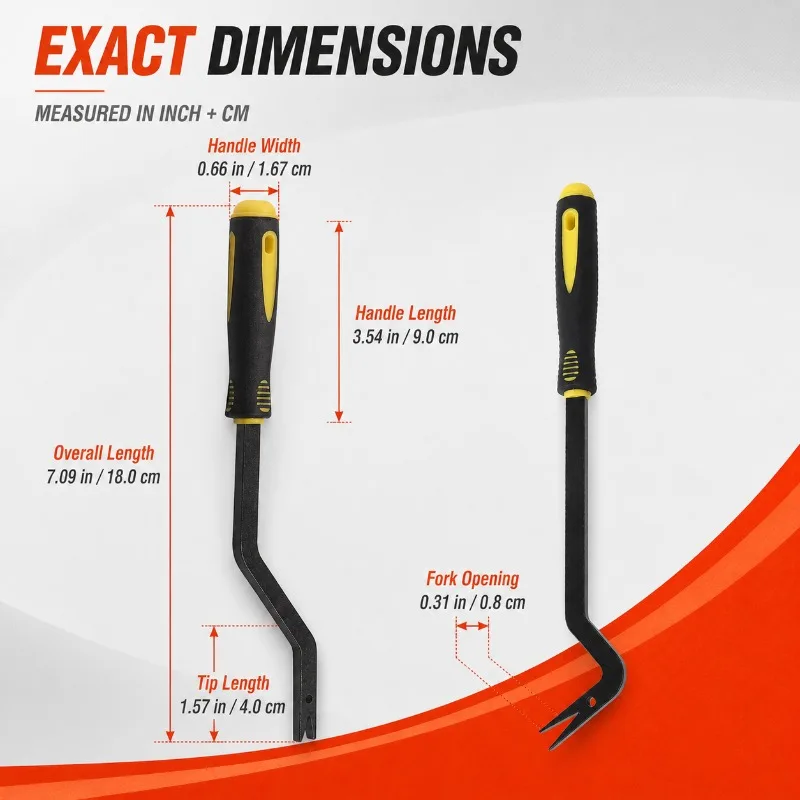 Car Roof Headliner Grab Handle Removal Tool, Precision Fork Clip Remover with Hardened Steel Shaft for Sun Visor Interior Trim