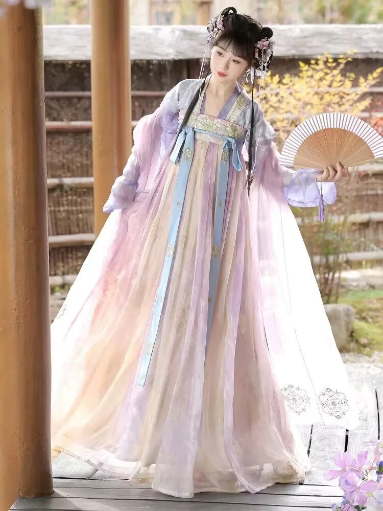 

2026 Ancient Traditional Embroidery Purple Hanfu Female Chinese Hanfu Dress Women Halloween Cosplay Costume Party Hanfu Dress