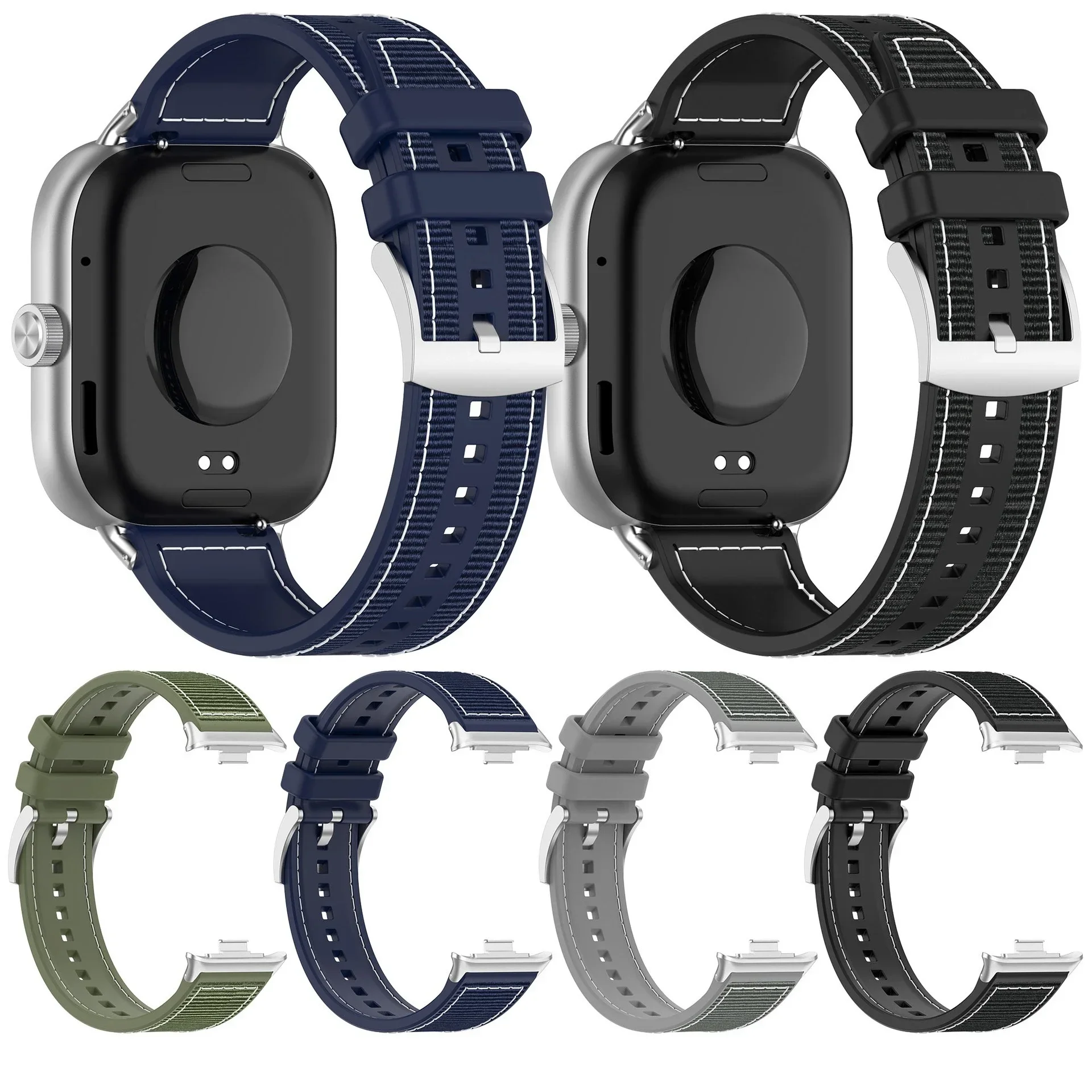 Silicone e Strap Nylon Trançado para Redmi Watch 4, Pulseira Desportiva, Pulseira para Xiaomi Mi Band 8 Pro, Acessórios de Substituição Correa