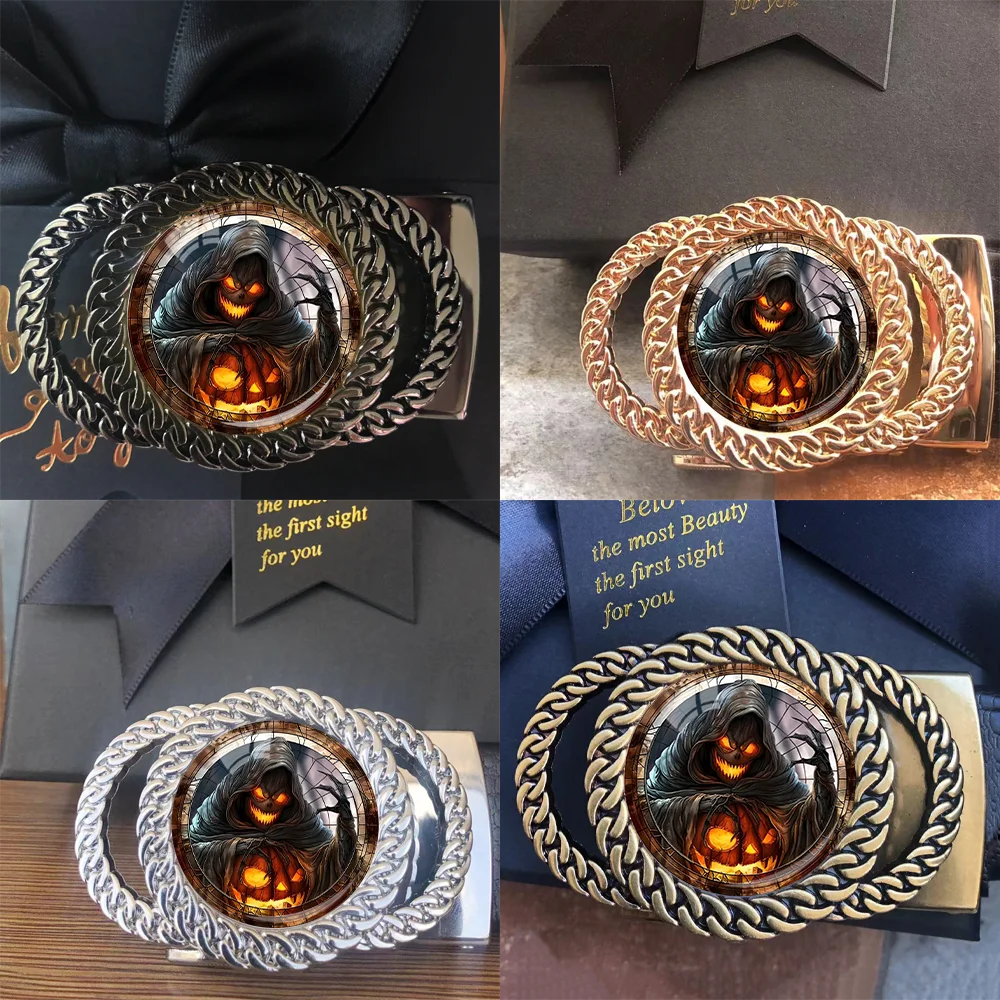 Hebilla de cinturón con trinquete automático fantasma de Halloween, accesorio de cintura personalizado a la moda, el mejor regalo para amigos