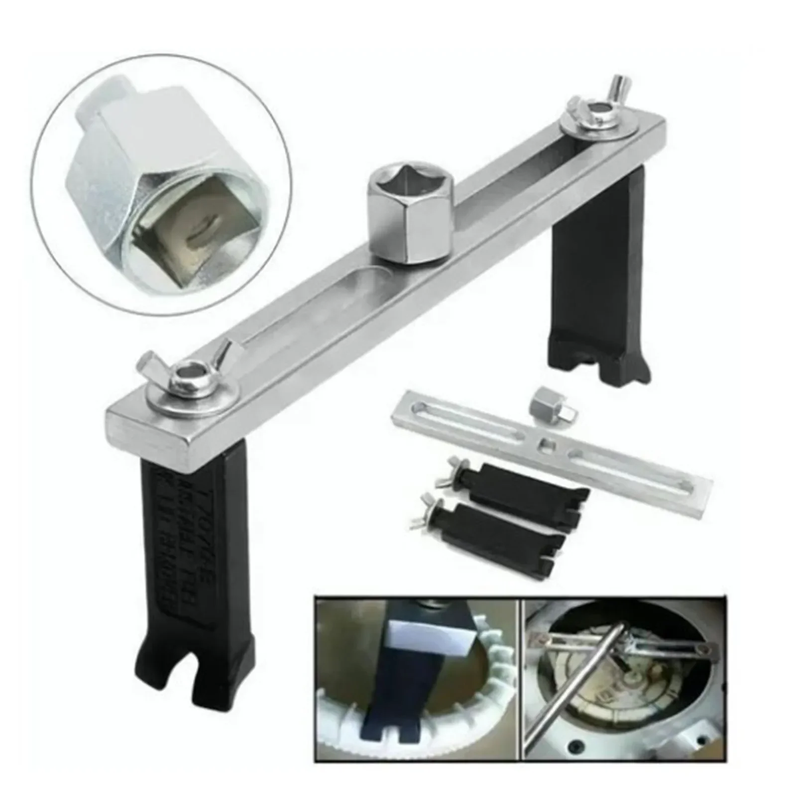 Narzędzie do demontażu pompy paliwa Stal stopowa Wytrzymały uniwersalny klucz do korka zbiornika paliwa do samochodu