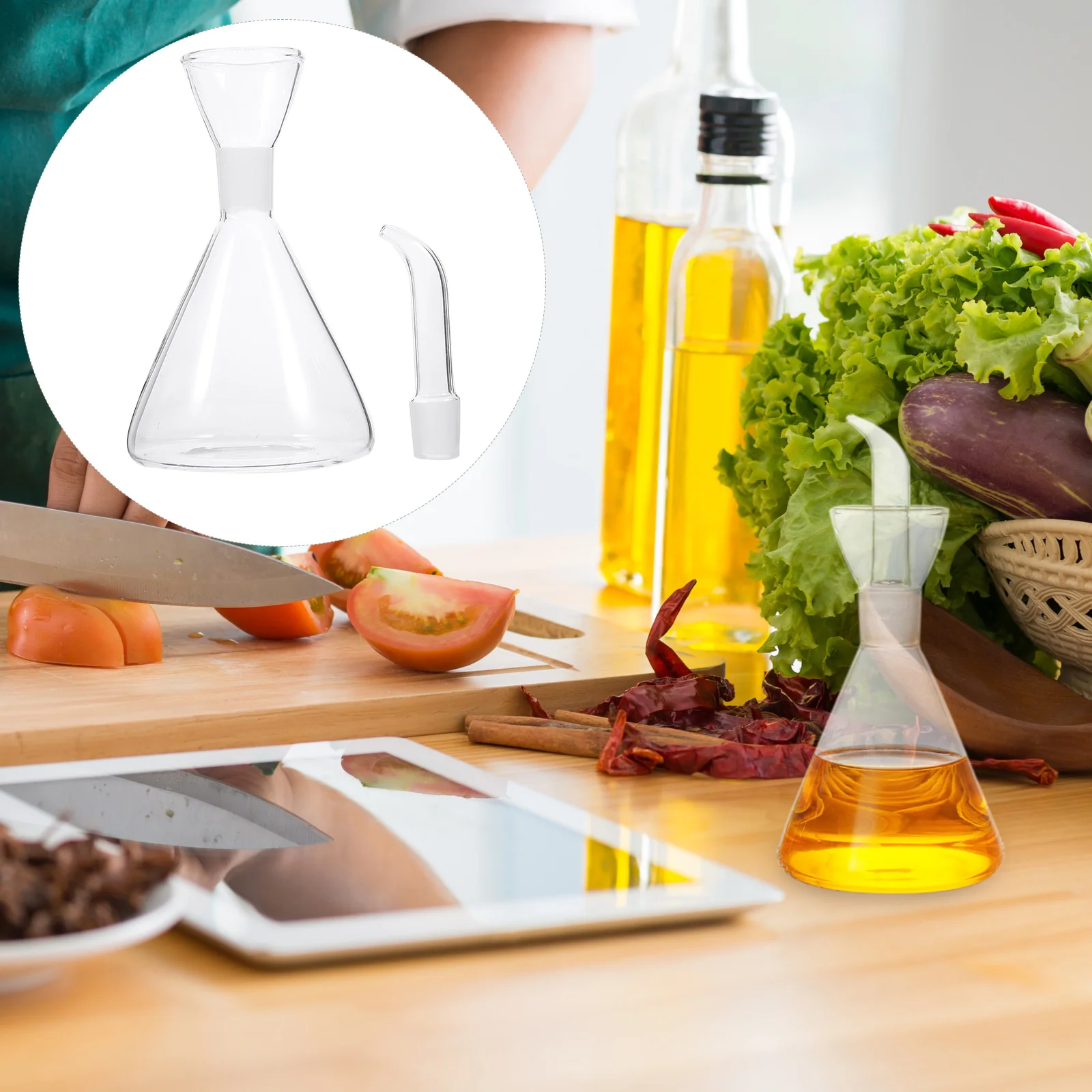 

Oil Control Bottle Spouts Camping Kitchen Dispenser Glass for Olive Containers Grease