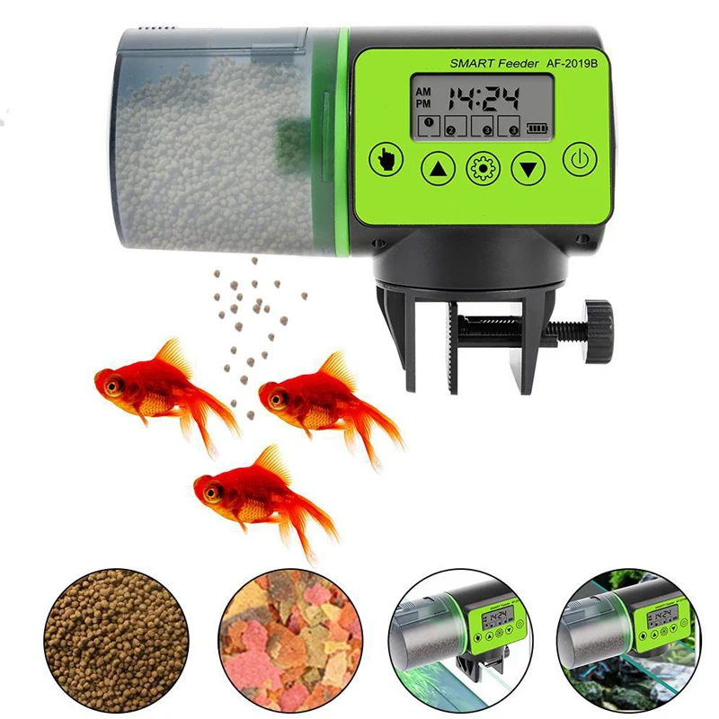 

Fish Tank Automatic Feeder Battery Powered Smart Timer Home Indoor Aquarium Automatic Feeder Capacity Fish Feeder Supplies