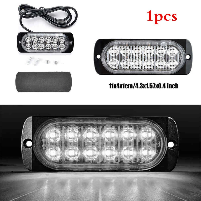 

LED Lights DC 12V 36W White 12LED Car Truck Safety Urgent Always Bright Light Plastic Anti-collision Lamp Car Accessories