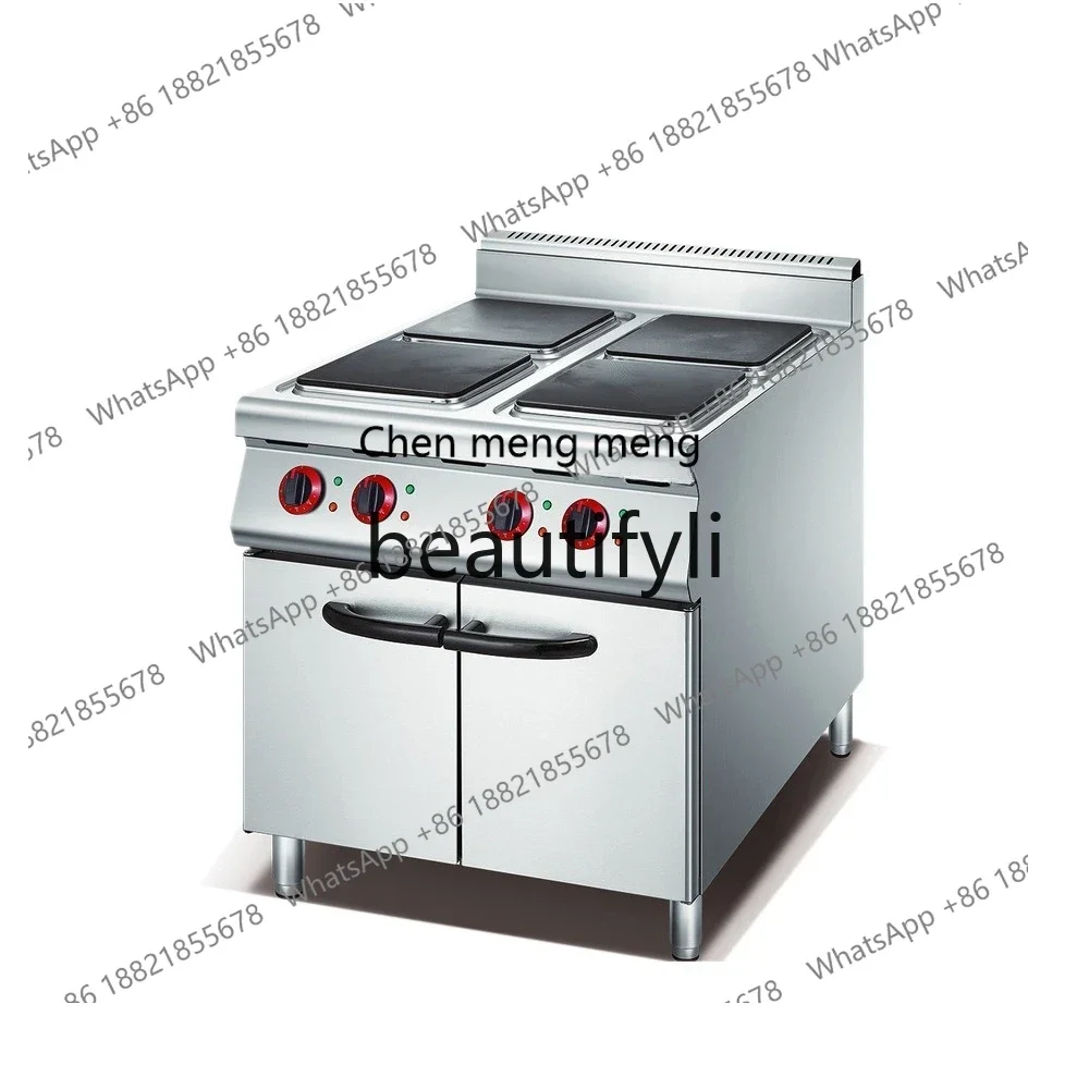 X C45 Electric vertical four-head cooking stove with cabinet seat Commercial luxury combination stove, kitchen equipment