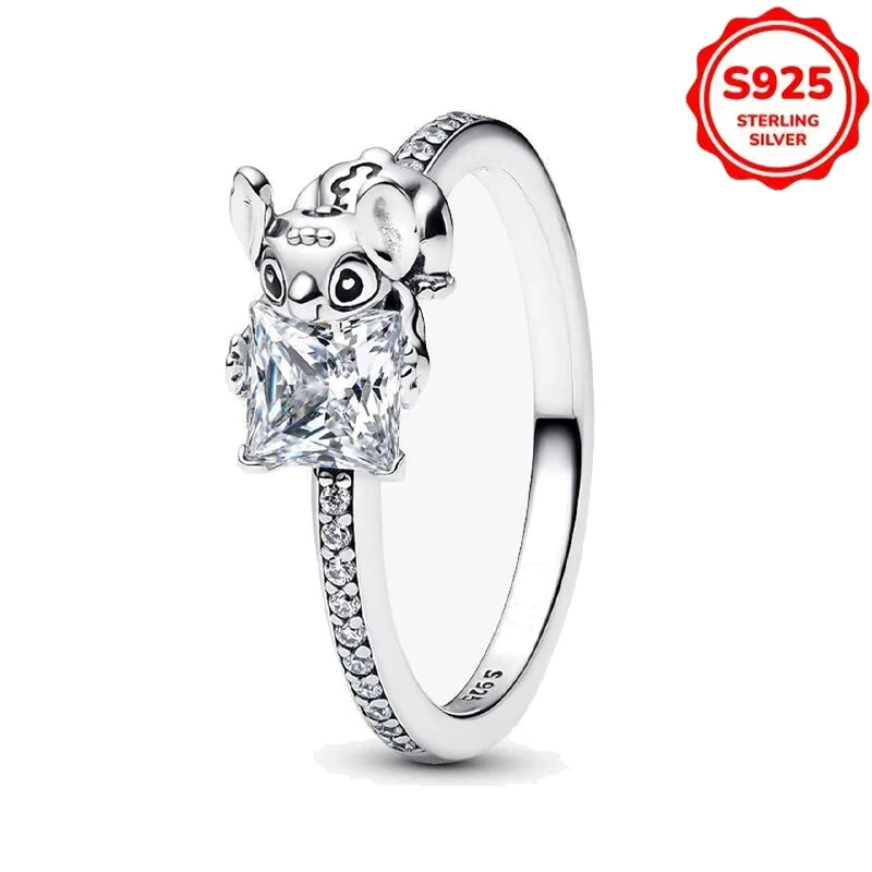 Women's S925 Silver Stackable Sun Moon Star Butterfly Ring Set