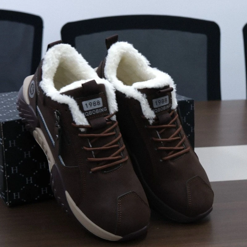 Neue Winter-Übergrößen-Herrenschuhe aus Baumwolle, modische High-Top-Herrenstiefel – Detail 2