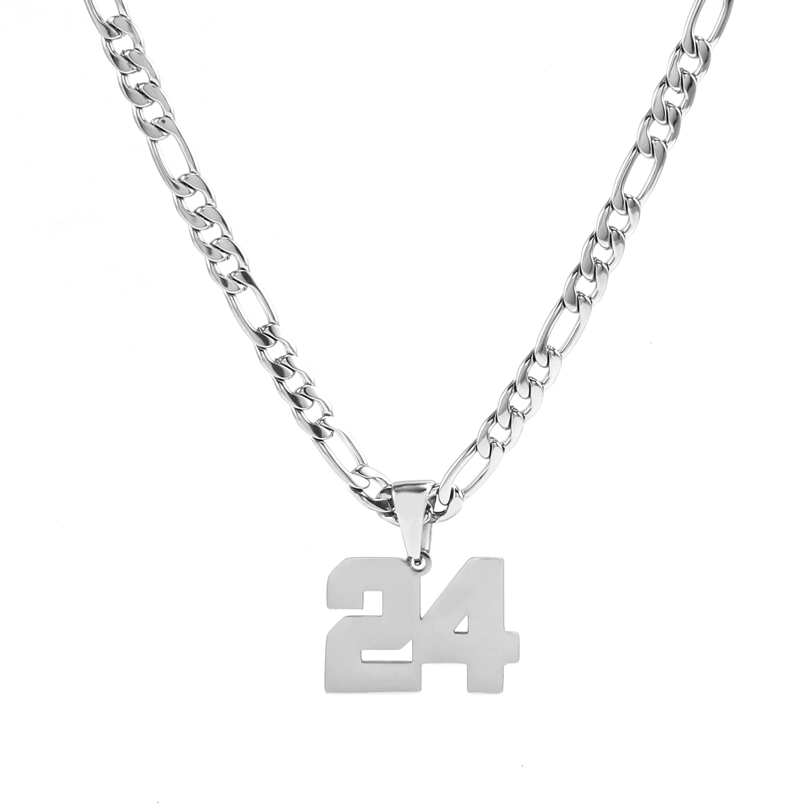 0-99 collana con ciondolo numero personalizzabile per uomo donna numero di angelo numero fortunato collana in acciaio inossidabile Charms regalo