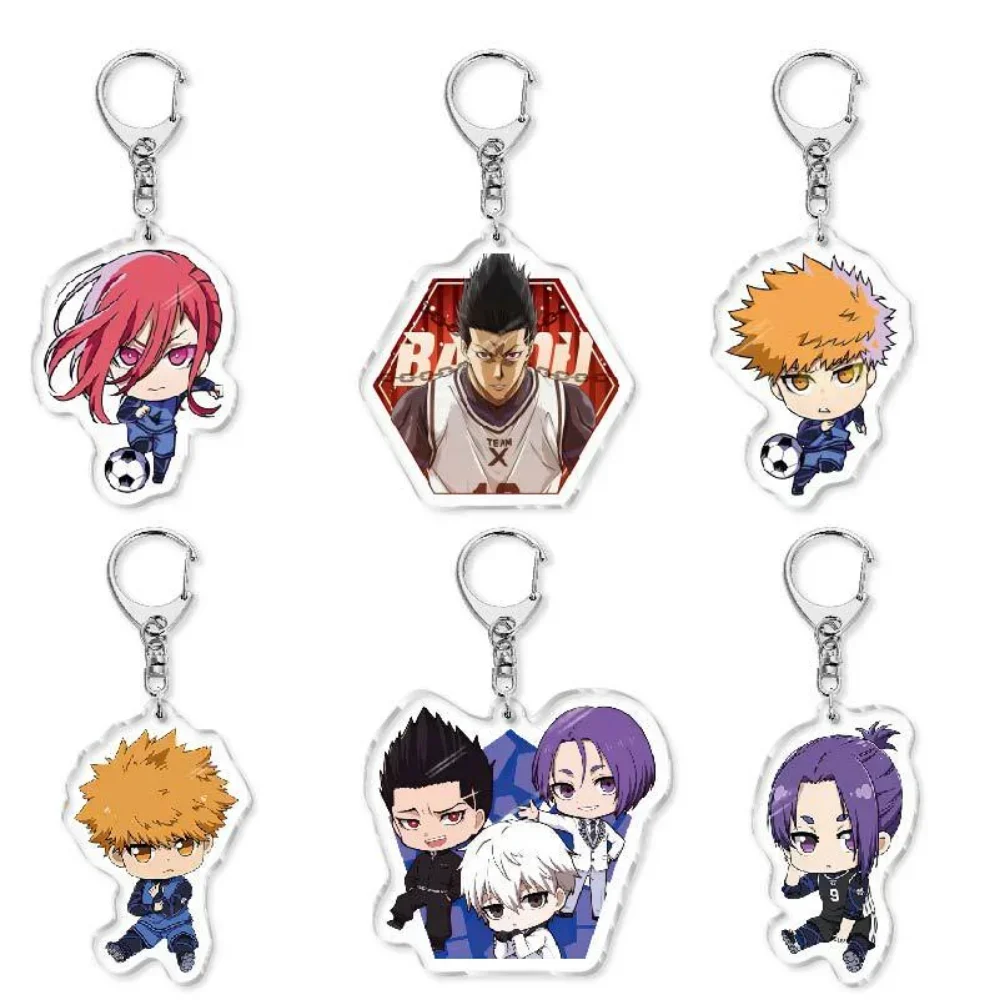 Double-Sided Character Acrylic Keychain, Cartoon Anime, Blue Character, Isagi, Yoichi, Chigiri, Bachira Pendant, Key Chain Gift,