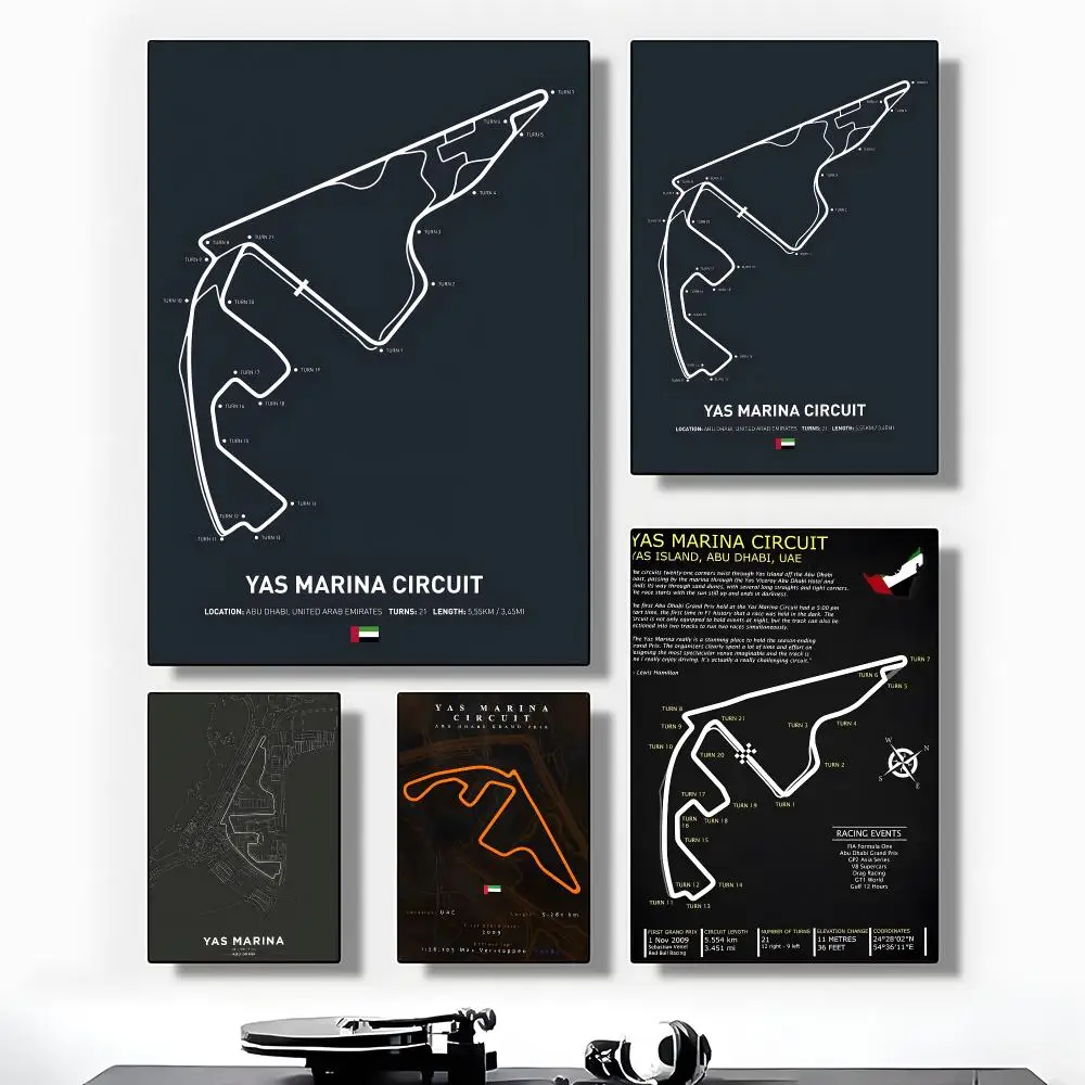 iconic circuit Y-Yas Marina Circuit Poster Premium Interior Wall Art & Cozy Home Decor Accessories