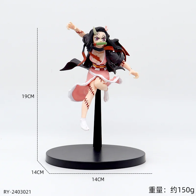 Figuras de acción Demon Slayer Tanjirou Nezuko Zenitsu Kanroji Mitsuri Muichirou Uzui Tengen figura de Anime colección modelo muñeca de juguete