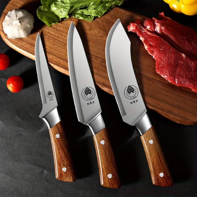 3-Piece Set, Stainless Steel Boning Knife, Splitting Knife, Skinning Knife Combination, Skinning Knife Pig Killing Knife Meat