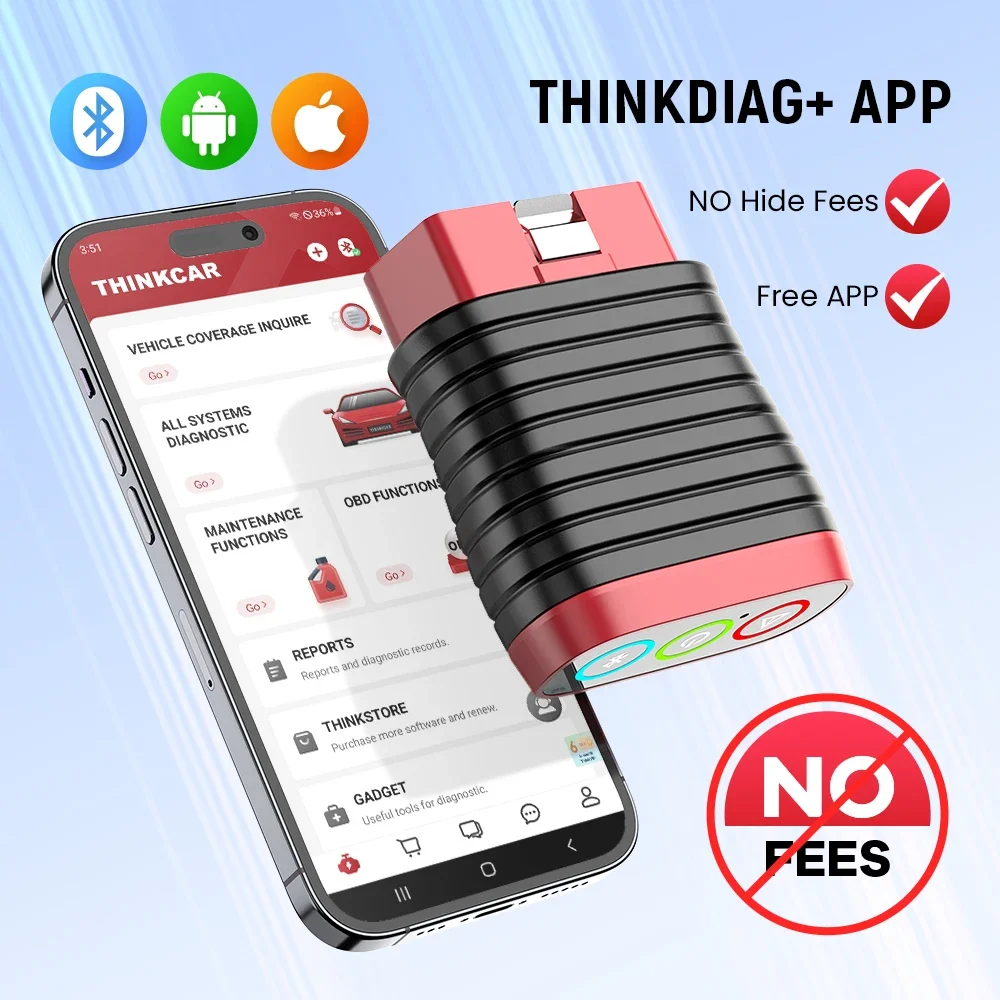 THIKNCAR BD6 OBD2 Scanner Full System Car Diagnostics Scanner 5 Reset Services Diagnostic Tool Auto Read/Clear Codes Scan Tool