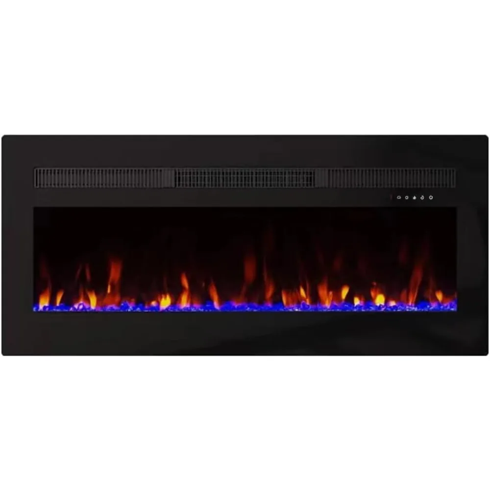 

Electric Fireplace Recessed and Built in, Wall Mounted, Remote Control with Timer,Touch Screen,Adjustable Flame Colors Speed