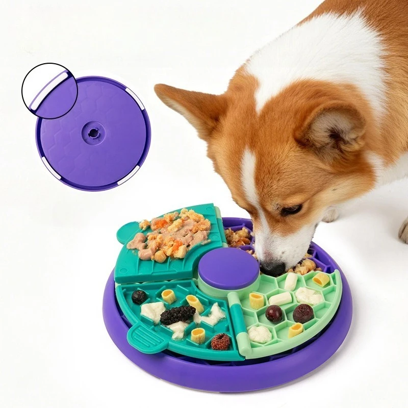

New Pet Double-layer Puzzle Dog Slow Food Bowl Cat Slow Food Anti-choking Rice Bowl Multifunctional Licking Plate