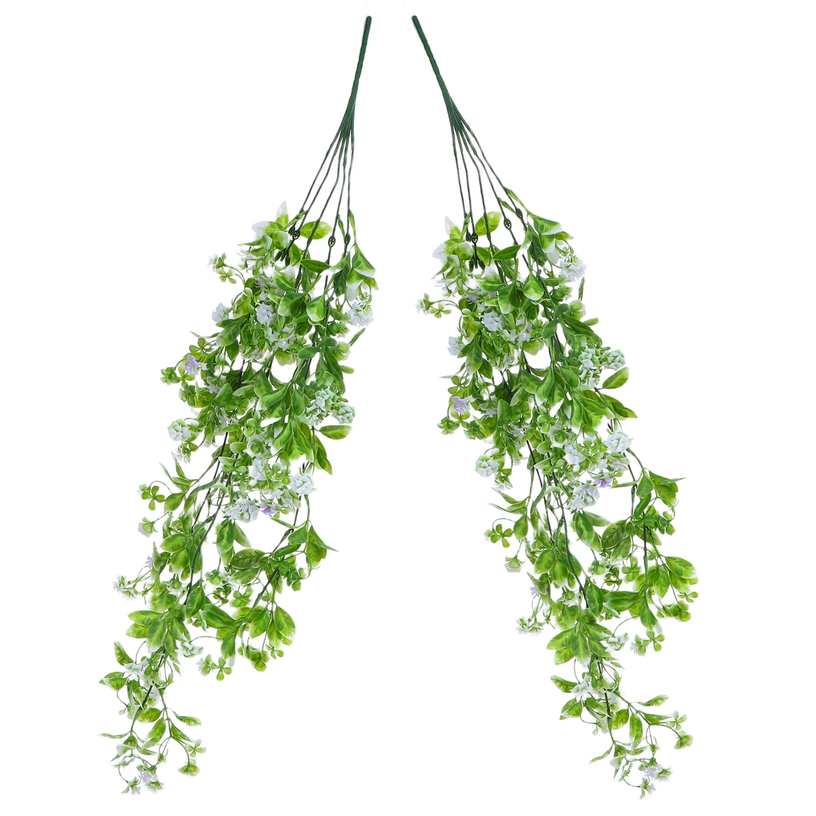 

2 Pcs Simulated Green Plant Decoration Artificial Hanging Plants for Wedding Flowers Shelf Wall Plastic Fake Vine