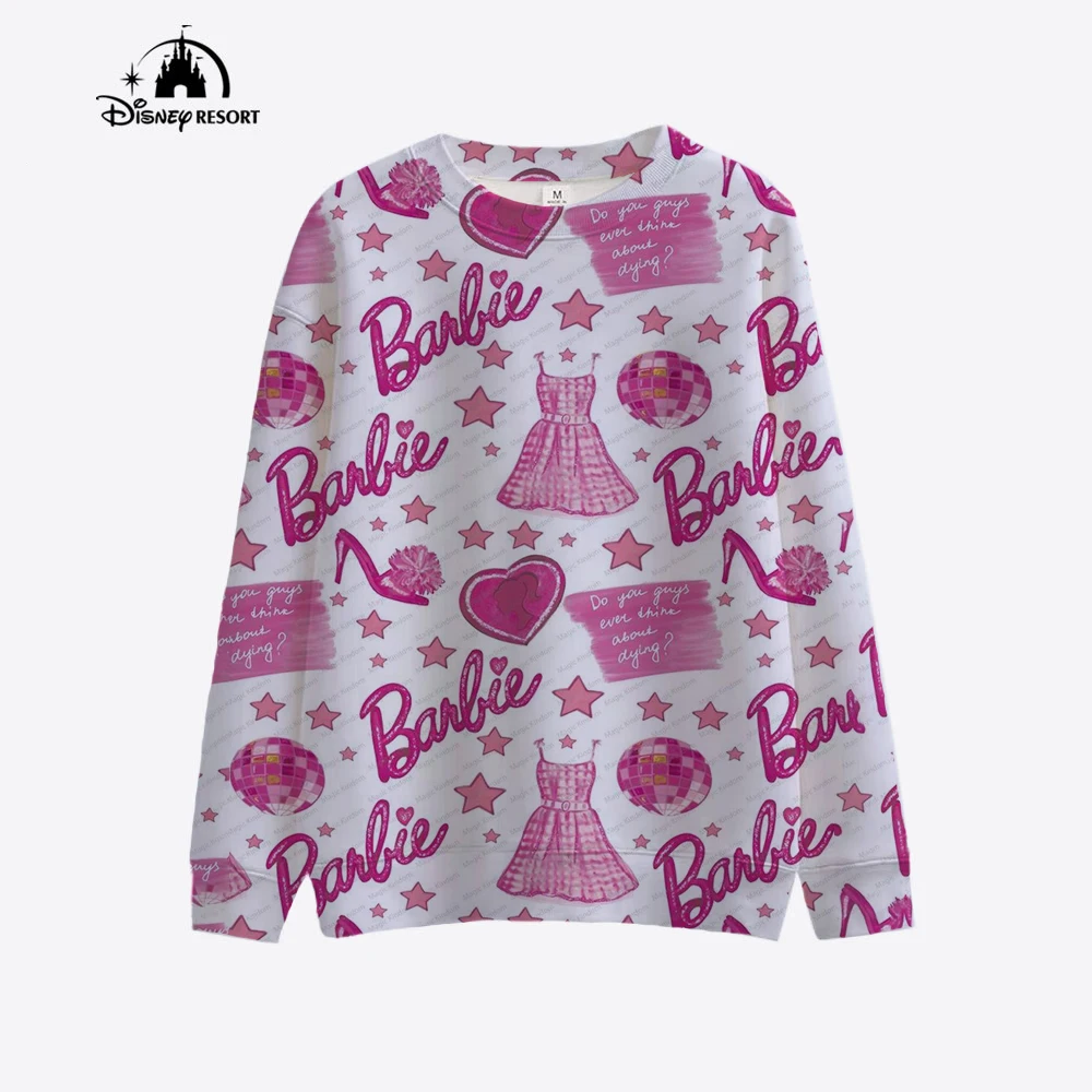 Simple Barbie Printing Women Hoodies Harajuku Oversize Hoody Fashion Loose Clothing Comfortable Sweatshirt Female ﻿