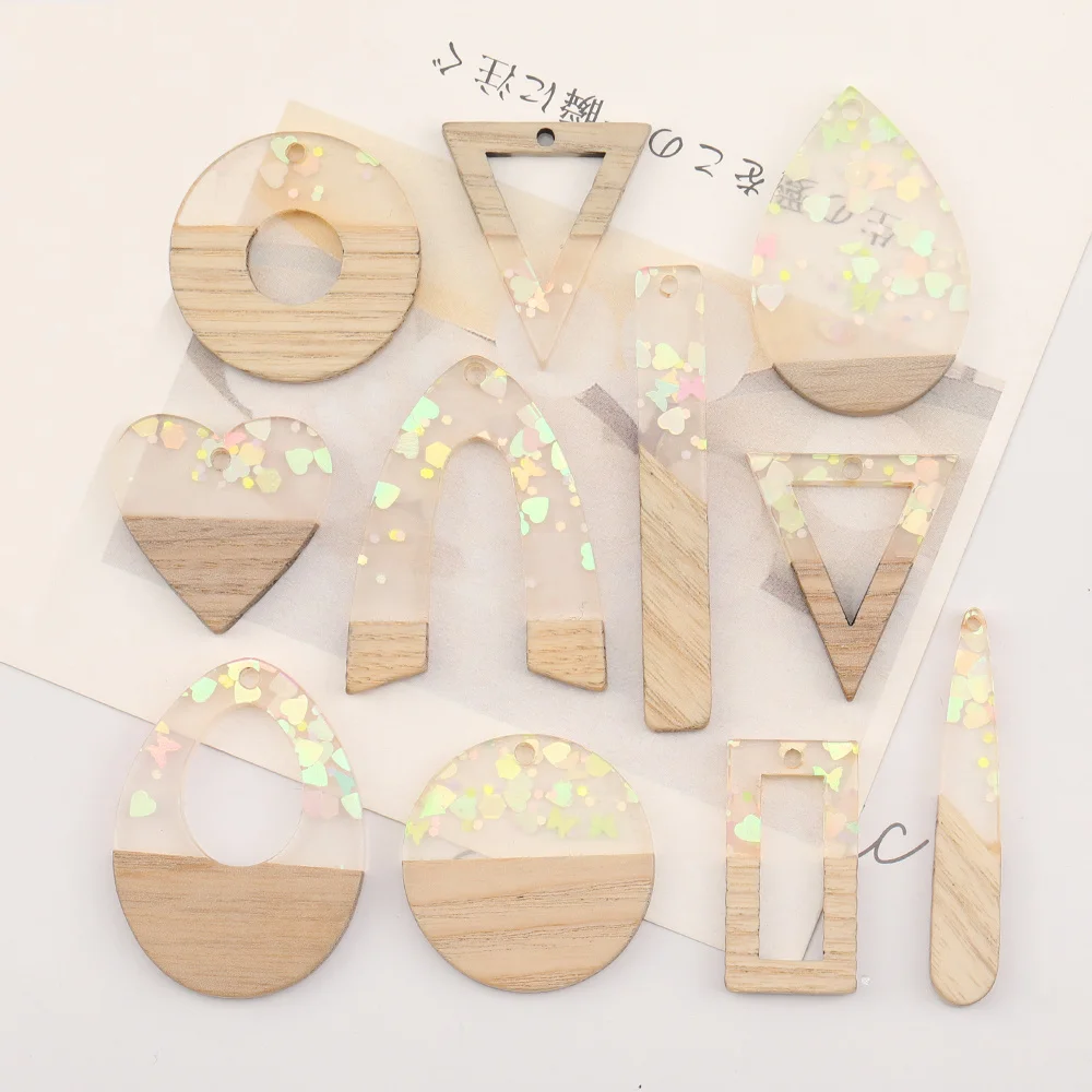 

Ювелирные аксессуары Cordial Design 50 шт./натуральное дерево и смола/Подвески «сделай сам»/ручная работа/геометрическая форма/фурнитура и компоненты для ювелирных изделий