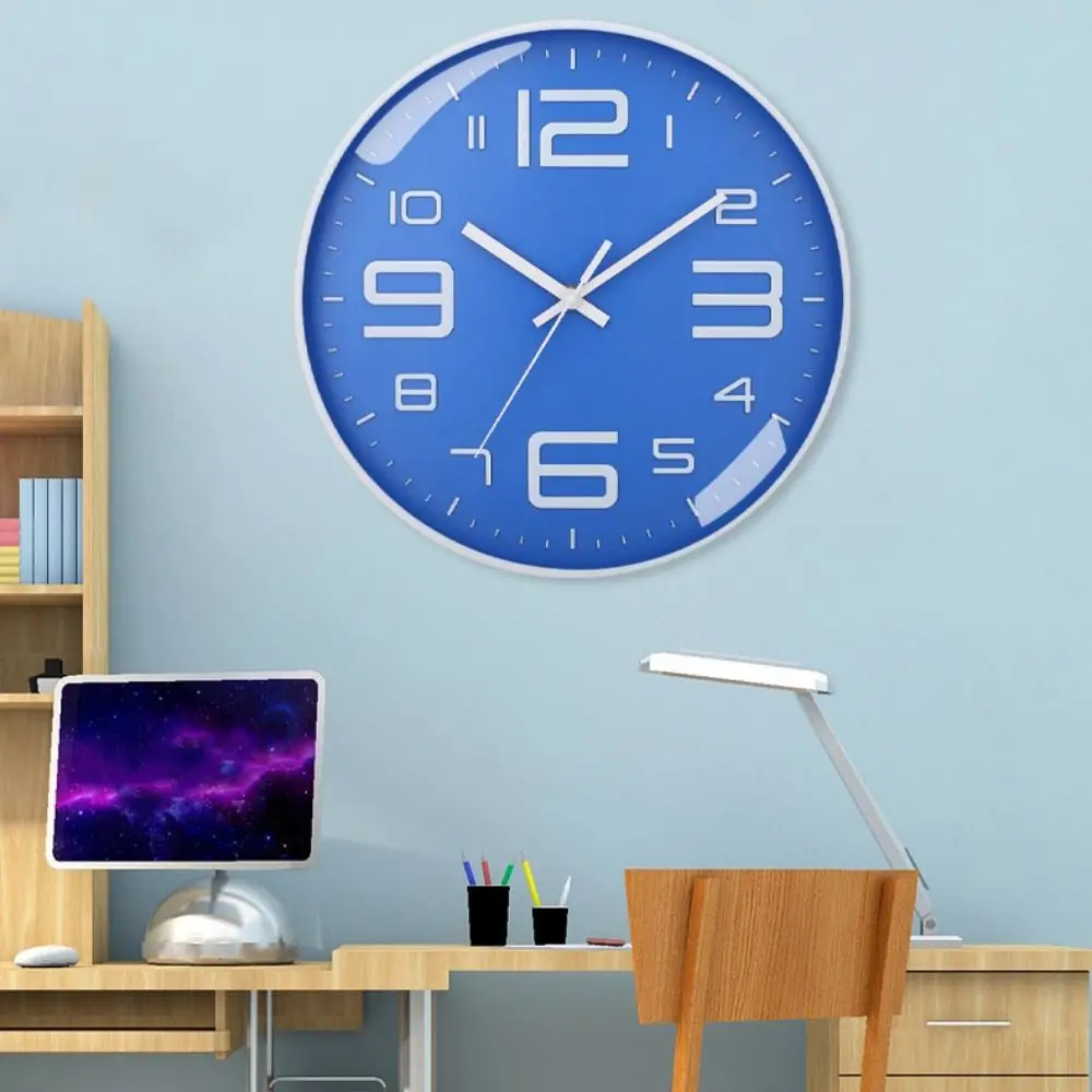 Personiza el reloj de pared nórdico único, reloj Digital silencioso redondo, reloj colgante de pared para el hogar