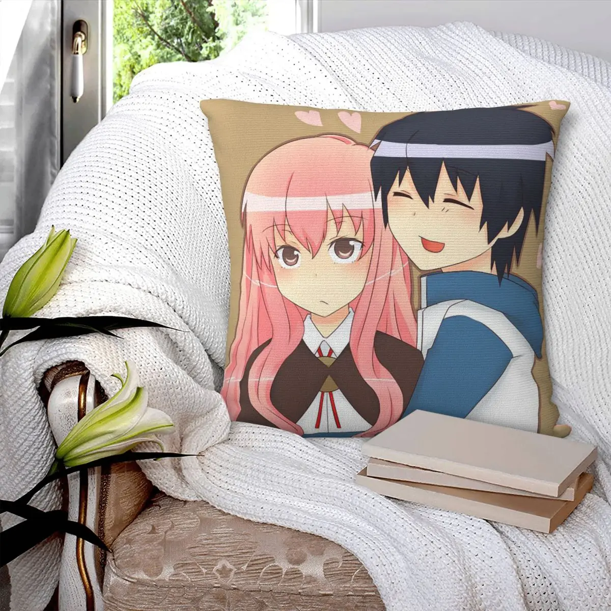 Zero No Tsukaima Anime Cartoon Square Pillowcase Cushion Cover Pillow Case Throw Pillow Cover for Home Sofa Living Room